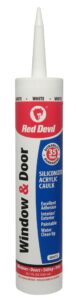 red devil 0846 window & door siliconized acrylic caulk, 10.1 oz, white