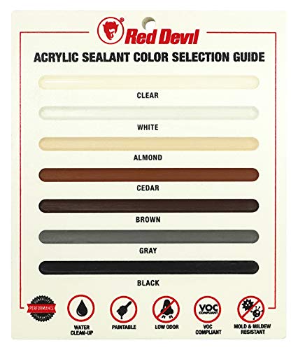 Red Devil 0876 Window & Door Siliconized Acrylic Caulk, 10.1 oz, Clear