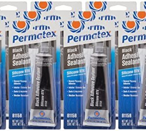 Permatex 81158-12PK Black Silicone Adhesive Sealant, 3 oz. Tube (Pack of 12)