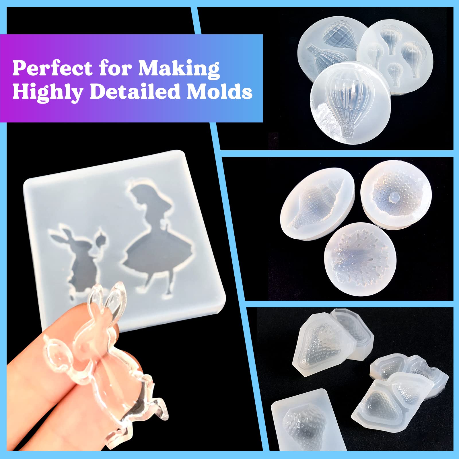 LET'S RESIN Silicone Mold Making Kit 63.48oz/3.968lbs,Non-Toxic Mold Making Silicone Rubber,Silicone Mold Maker,Clear Liquid Molding Silicone Kit for Resin Molds, Silicone Molds Making