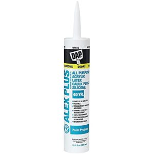 dap inc 18152 10.1oz white alex plus acrylic latex caulk with silicone