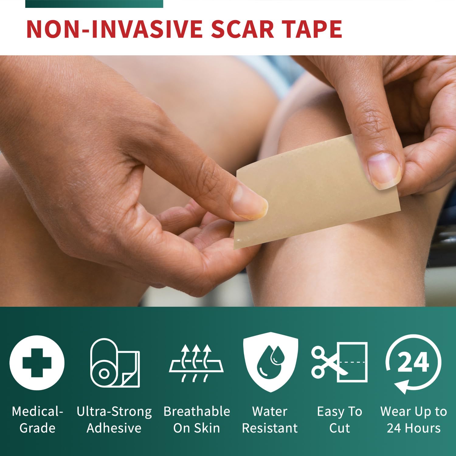 Medical-Grade Silicone Scar Tape Roll (1.6" x 118") Silicone Scar Sheets Keloid Bump Removal - Reusable Silicone Tape Scar Removal Strips, Scar Tape for Surgical Scars, C Section Scar Silicone Strips