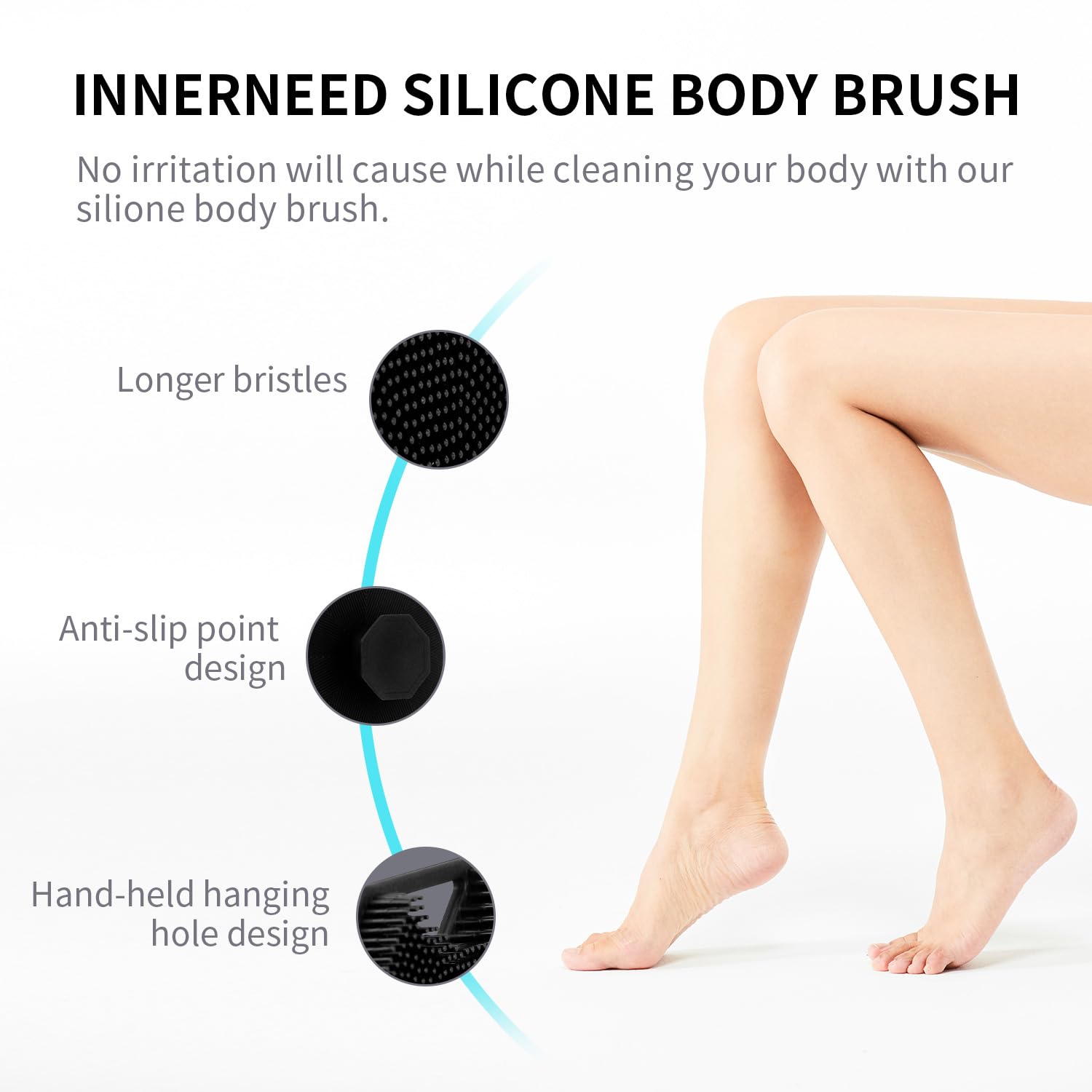 Silicone Body Scrubber, Body Scrubber, Loofah Exfoliating Body Scrubber, Body Scrubbers for Use in Shower, Shower Scrubber for Body, Silicone Loofah, Body Brush, Travel Must Haves, Mens Gifts