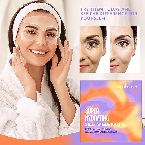 AngelicMisto Reusable Silicone Patches for Under Eye, Face and Forehead Wrinkles