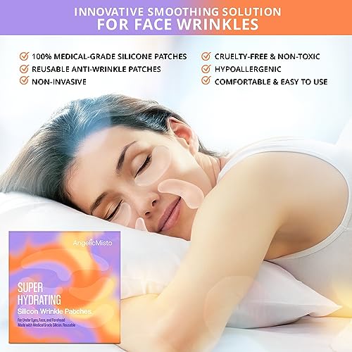 AngelicMisto Reusable Silicone Patches for Under Eye, Face and Forehead Wrinkles