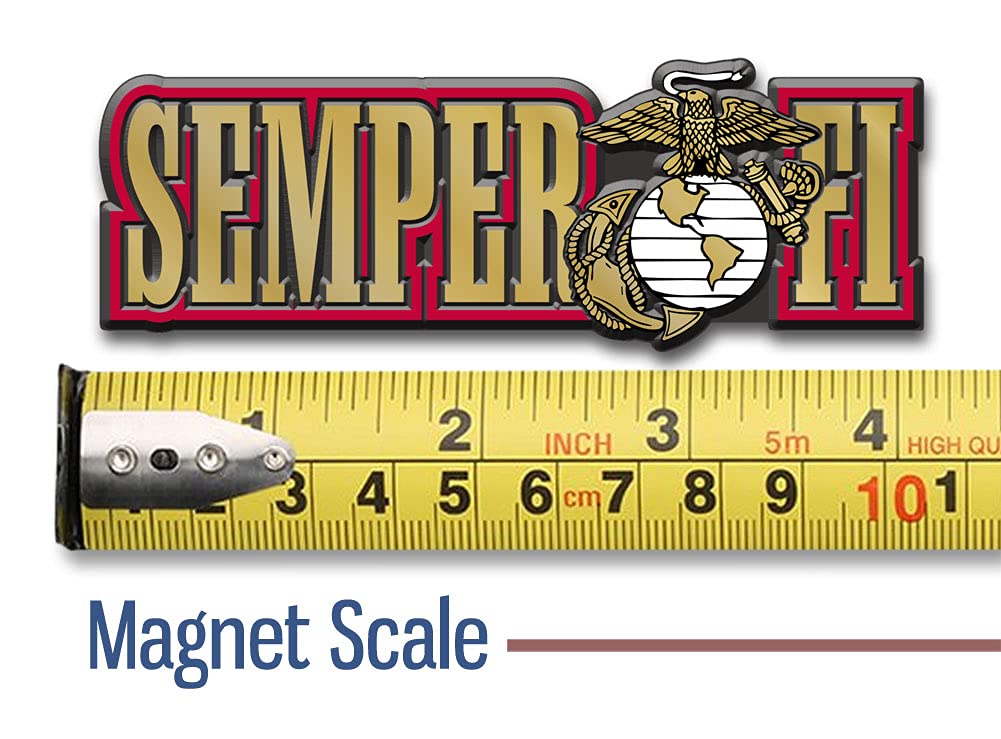 Semper Fi U.S. Marine Corps Magnet by Classic Magnets, Collectible Souvenirs Made in The USA