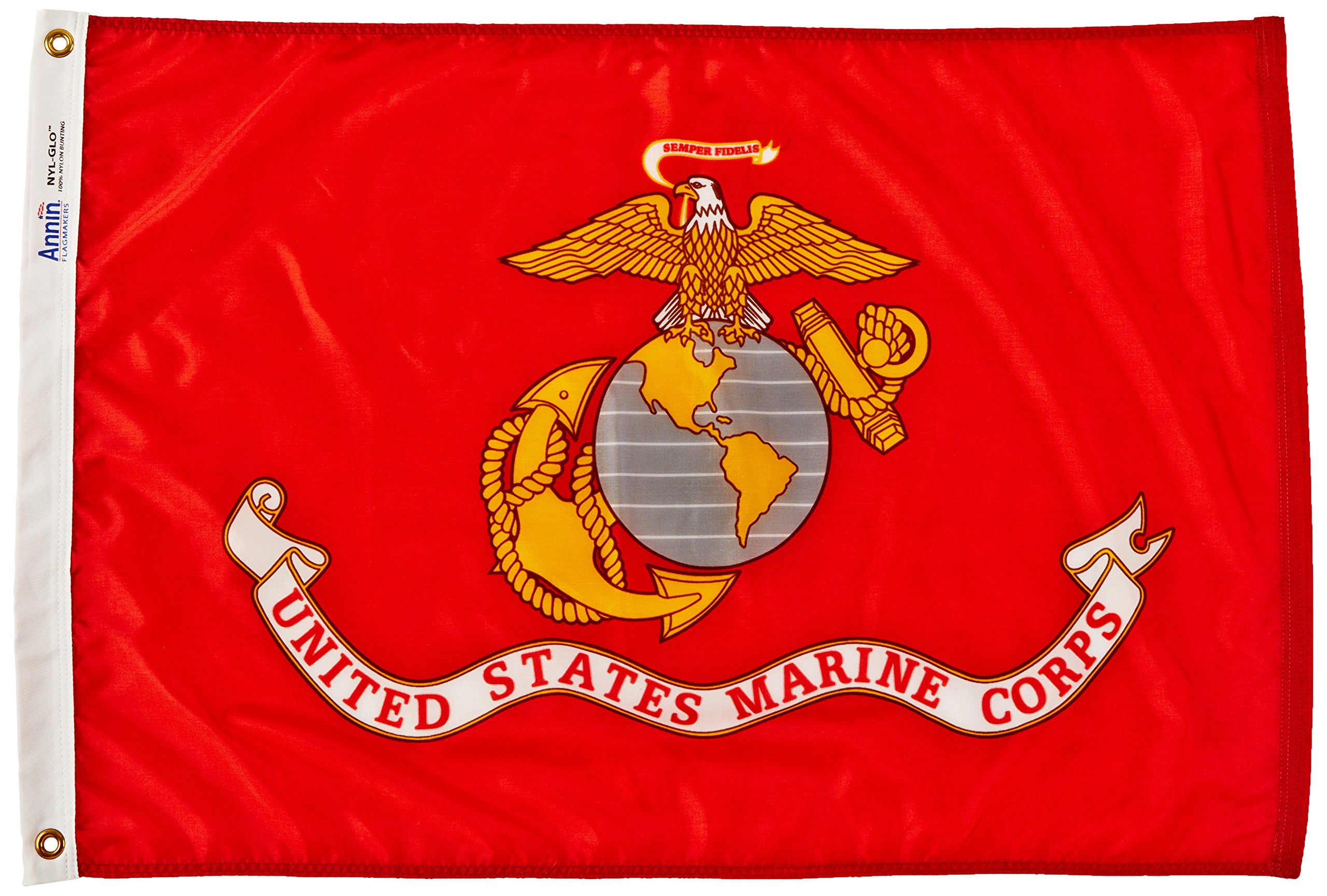 Annin Flagmakers U.S. Marine Corps Military Flag USA-Made to Official Specifications, Officially Licensed, 2 x 3 Feet (Model 439004)