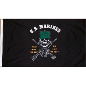 u.s. marines flag 3ft x 5ft - mess with the best, die like the rest