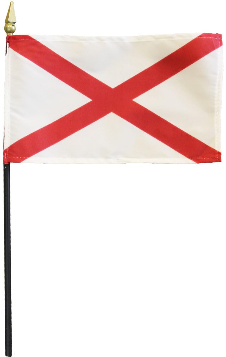 Alabama - 4 in x 6 in State Stick Flag