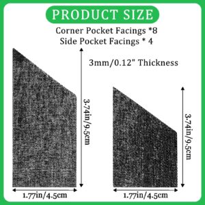 K66 Rubber Bumpers Replacement (Pack of 6) for 8ft Pool Table, Billiard Rail Cushions with 8 Corner Pocket Facings & 4 Side Pocket Facings