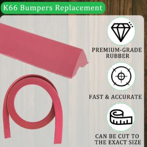 K66 Rubber Bumpers Replacement (Pack of 6) for 8ft Pool Table, Billiard Rail Cushions with 8 Corner Pocket Facings & 4 Side Pocket Facings