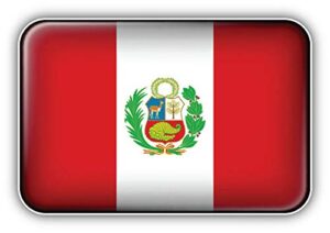 kw vinyl peru glass flag truck car window bumper sticker decal 5"