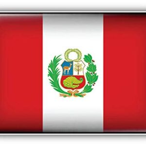 KW Vinyl Peru Glass Flag Truck Car Window Bumper Sticker Decal 5"