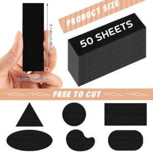 Timgle 50 Pcs Moleskin Tape Moleskin Adhesive Pads Fabric Blister Pads Blister Prevention Tape Moleskin Padding for Body Skin Protection Shoes Boots Hiking Friction Reducing, 3.14 x 0.98 Inch (Black)