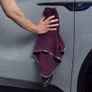 VIKING Microfiber Towel, Waffle Weave Car Drying Towel, Premium, Soft and Super Absorbent, Towel for Car Detailing Kit, Purple, 28 Inch x 36 Inch, 1 Pack