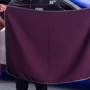 VIKING Microfiber Towel, Waffle Weave Car Drying Towel, Premium, Soft and Super Absorbent, Towel for Car Detailing Kit, Purple, 28 Inch x 36 Inch, 1 Pack