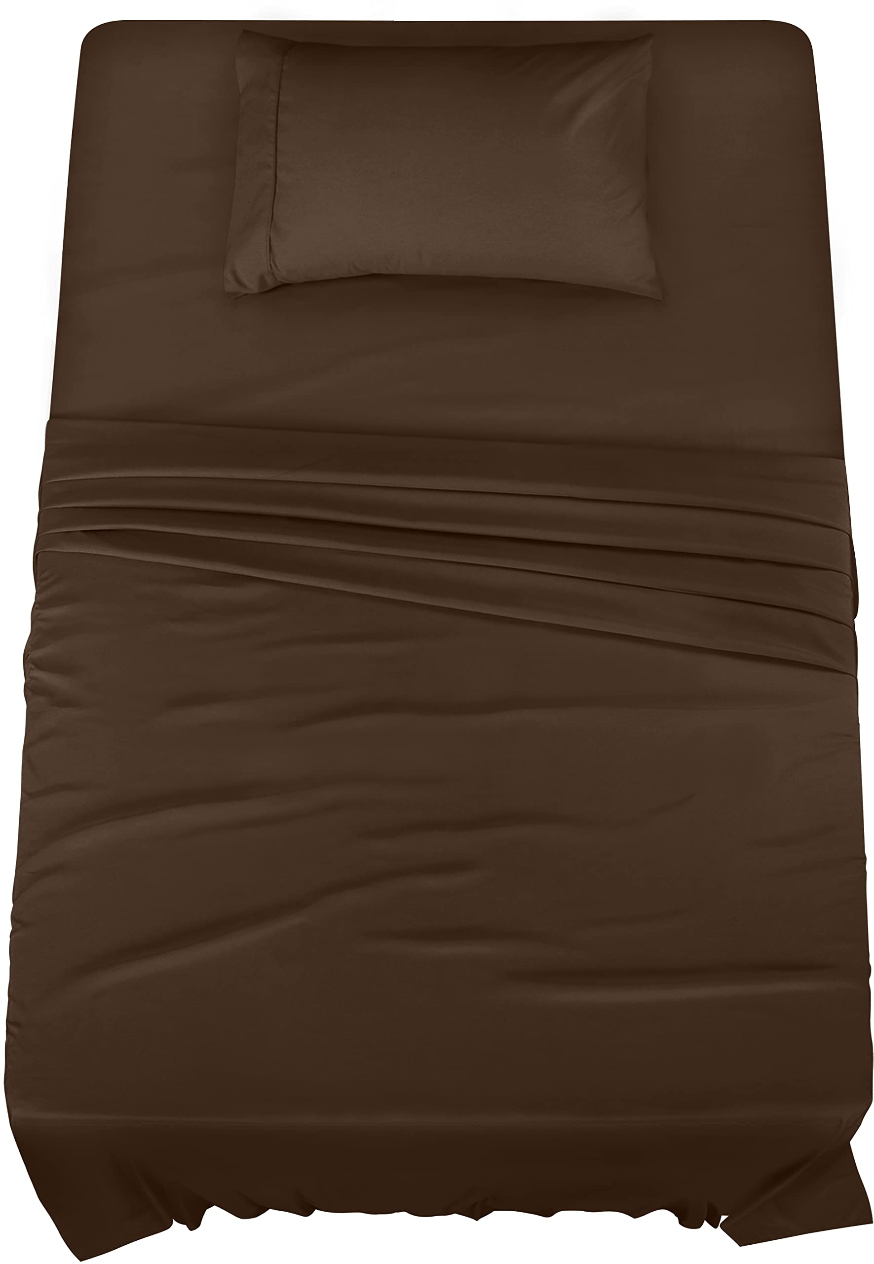 Utopia Bedding Twin Bed Sheets Set - 3 Piece Bedding - Brushed Microfiber - Shrinkage and Fade Resistant - Easy Care (Twin, Brown)