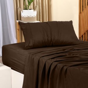 Utopia Bedding Twin Bed Sheets Set - 3 Piece Bedding - Brushed Microfiber - Shrinkage and Fade Resistant - Easy Care (Twin, Brown)