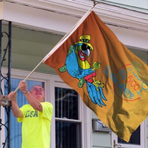 It's 5 O'Clock Somewhere Flag 3x5 Ft Sign Outdoor -Four Rows Stitching Fly End-Tropical Summer Holiday Five O'Clock Somewhere Novelty Party Parrot House Flag