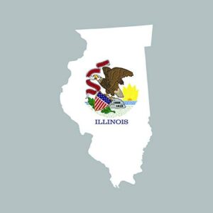 illinois state shaped flag sticker self adhesive vinyl decal sticker il made in usa