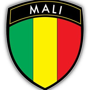 Mali Flag Shield Truck Car Window Bumper Sticker Decal 5"