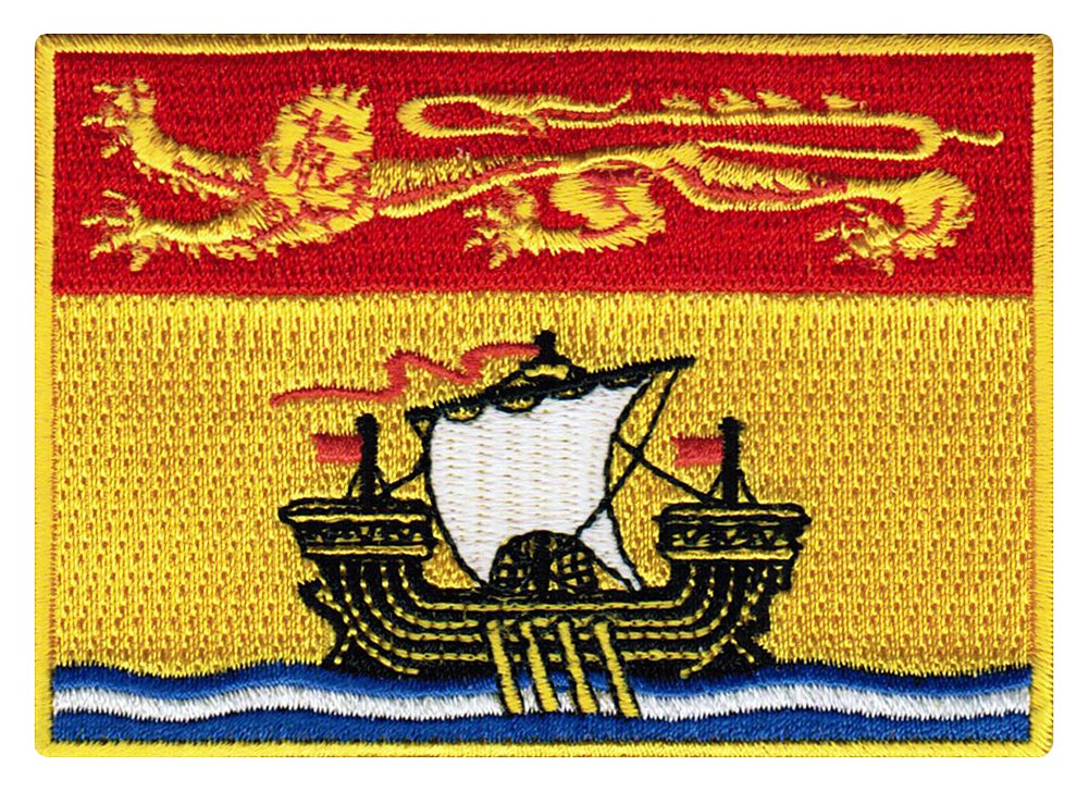 Cypress Collectibles - New Brunswick Flag Patch - Premium Embroidered Appliqué - Canadian Iron On Patches - Dimensions: 3.5" x 2.5"