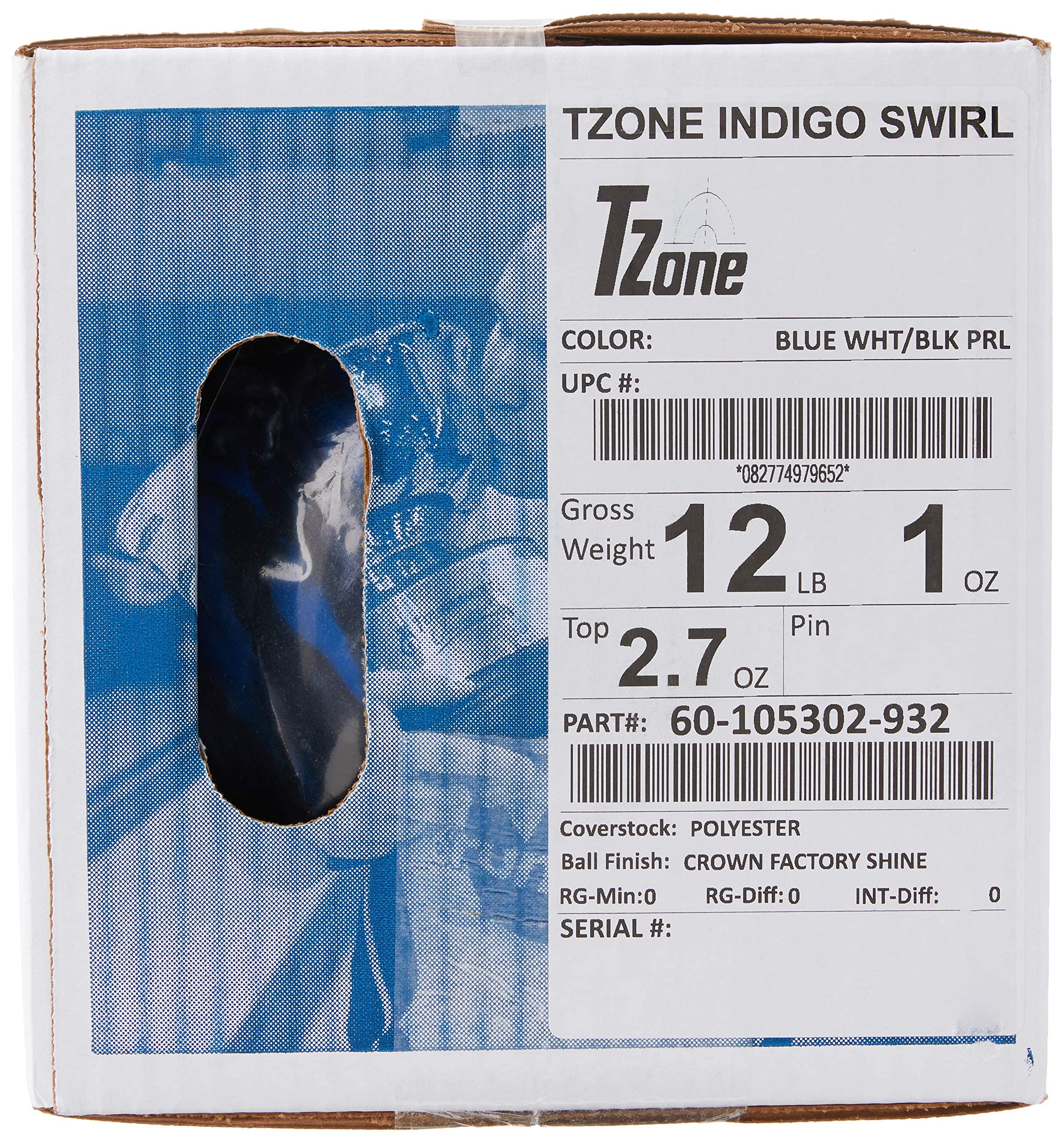 Brunswick TZone Indigo Swirl Bowling Ball (16-Pounds)