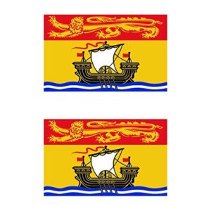 two pack new brunswick flag sticker decal self adhesive vinyl canada nb province made in usa
