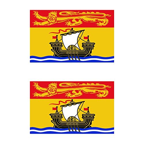 Two Pack New Brunswick Flag Sticker Decal Self Adhesive Vinyl Canada nb Province Made in USA