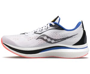 saucony men's endorphin speed 2 running shoe, white/black/vizi, 15
