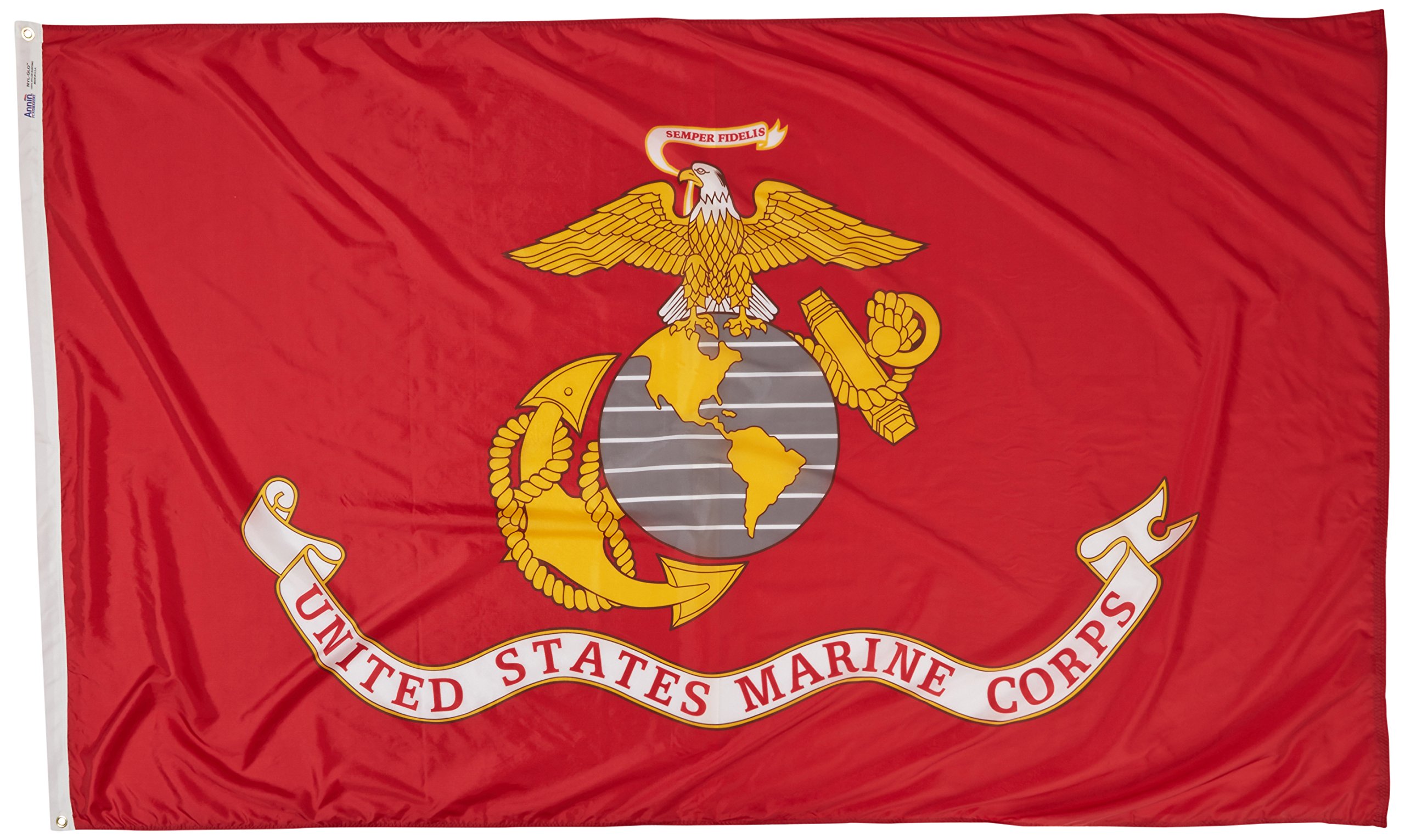 Annin Flagmakers U.S. Marine Corps Military Flag USA-Made to Official Specifications, Officially Licensed, 5 x 8 Feet (Model 603)