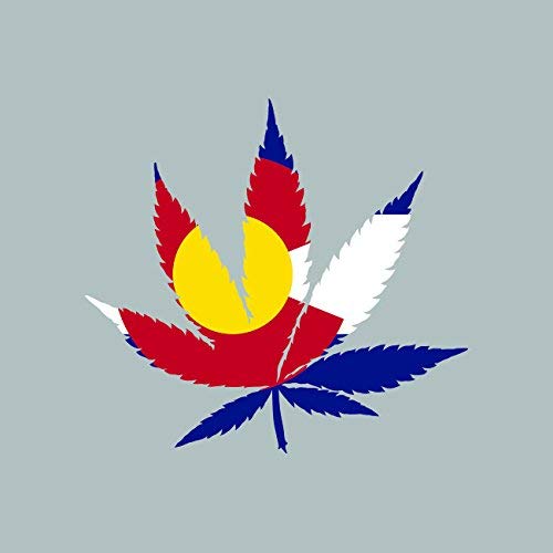 Colorado Flag Weed Marijuana Leaf Sticker Self Adhesive 420 Hemp Vinyl Made in USA