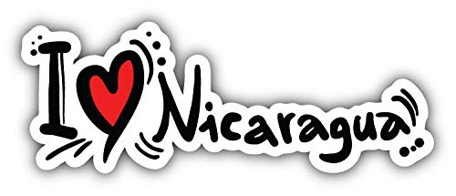 I Love Nicaragua Slogan Truck Car Window Bumper Sticker Decal 5"