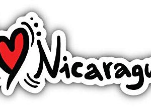 I Love Nicaragua Slogan Truck Car Window Bumper Sticker Decal 5"