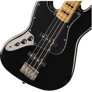 Squier Classic Vibe 70s Jazz Bass, Black, Left-Handed, Maple Fingerboard