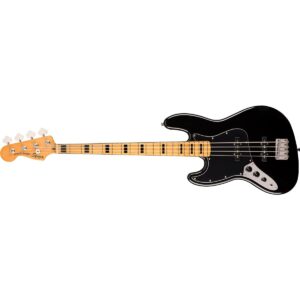 Squier Classic Vibe 70s Jazz Bass, Black, Left-Handed, Maple Fingerboard