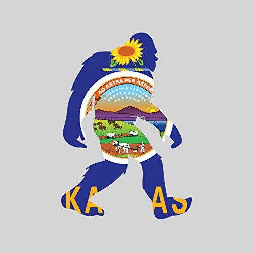 Kansas Bigfoot Sticker Vinyl Decal Sticker KS Big Foot Sasquatch yeti Made in USA