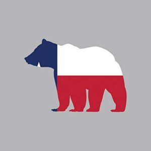 texas state shaped bear flag sticker vinyl decal sticker die cut outdoors wilderness tx made in usa