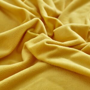 CLOTHKNOW Mustard Yellow Fluffy Comforter Set King 3Pcs Dark Yellow Velvet Bedding Comforter Sets Soft Flannel Comforter Soft Dark Yellow King Comforter Set