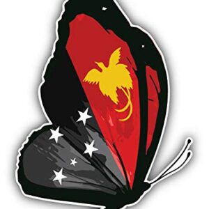 Papua New Guinea Flag Butterfly Truck Car Window Bumper Sticker Decal 5"