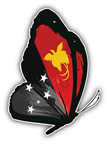 Papua New Guinea Flag Butterfly Truck Car Window Bumper Sticker Decal 5"