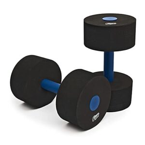 sunlite sports high-density eva-foam dumbbell set, water weight, soft padded, water aerobics, aqua therapy, pool fitness, water exercise - advanced size (black, x-large)