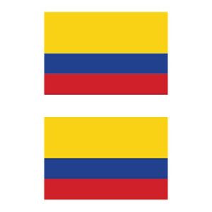 two pack colombian flag sticker decal self adhesive vinyl colombia col co made in usa