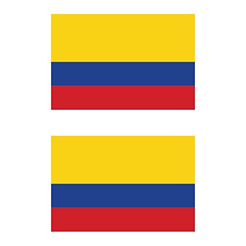 Two Pack Colombian Flag Sticker Decal Self Adhesive Vinyl Colombia COL CO Made in USA