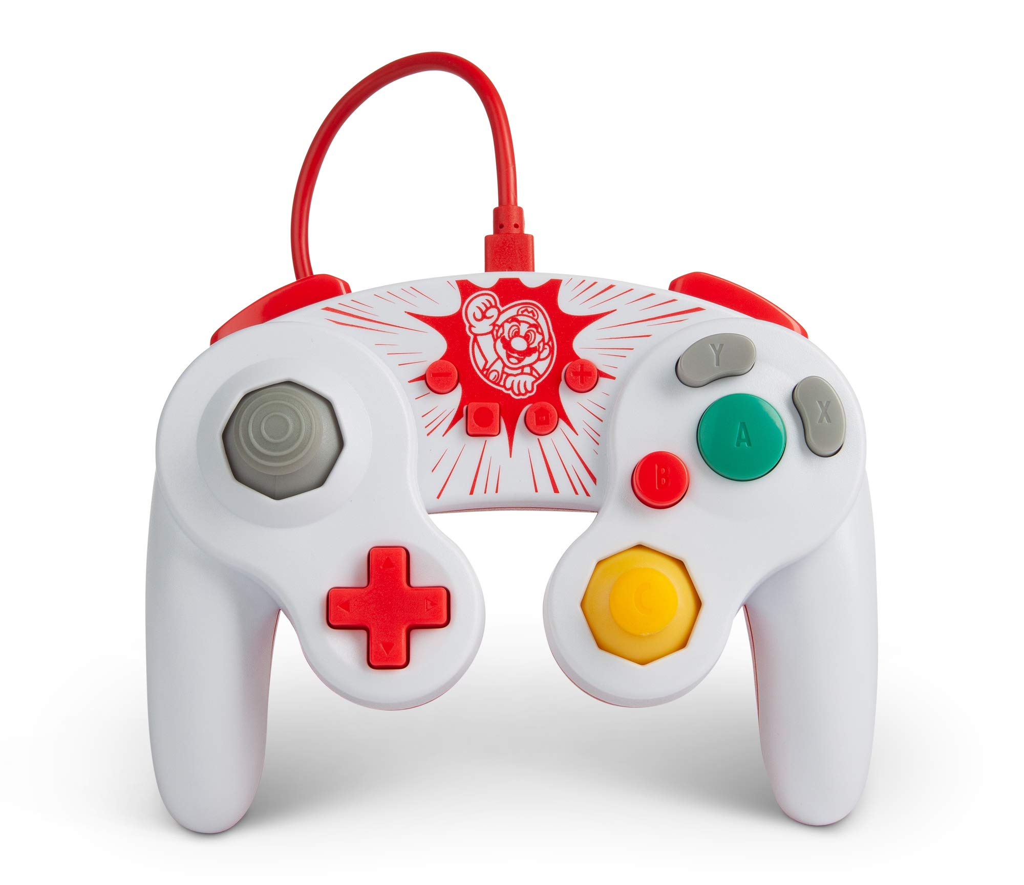 PowerA Wired GameCube Style Controller for Nintendo Switch - Mario, Gamepad, Wired Video Game Controller, Gaming Controller, GameCube Controller - Nintendo Switch