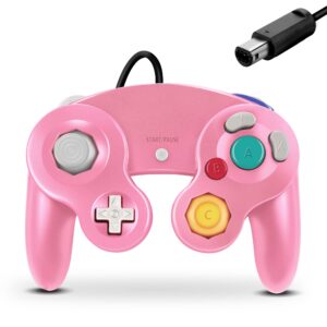fiotok gamecube controller, classic wired controller for wii nintendo gamecube (pink)