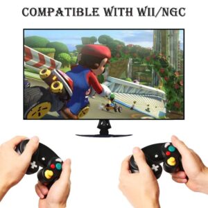 Reiso Gamecube Controller, 2 Pack NGC Classic Wired Controller for Wii Game cube Console (Orange and Green)