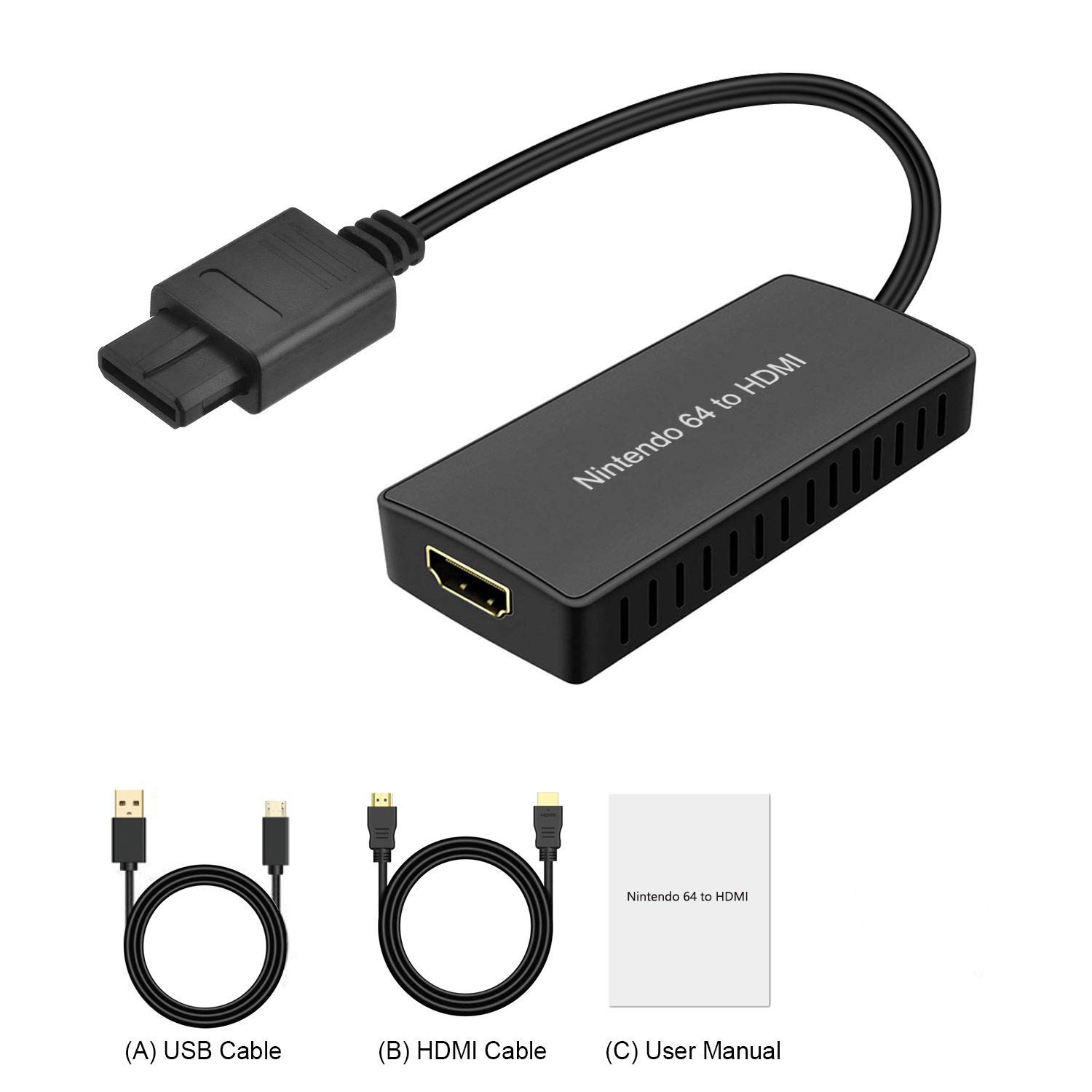 Y.D.F N64 to HDMI Converter, HD Link Cable for N64, Nintendo 64 to HDMI Compatible Nintendo 64/ Game Cube/SNES/SFC（Plug and play, no power supply required.）