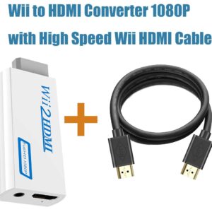 SNLLMZI Wii to HDMI Adapter Converter with 3.5mm Audio Jack & 1080p 720p HDMI Output, Compatible with All Wii Modes