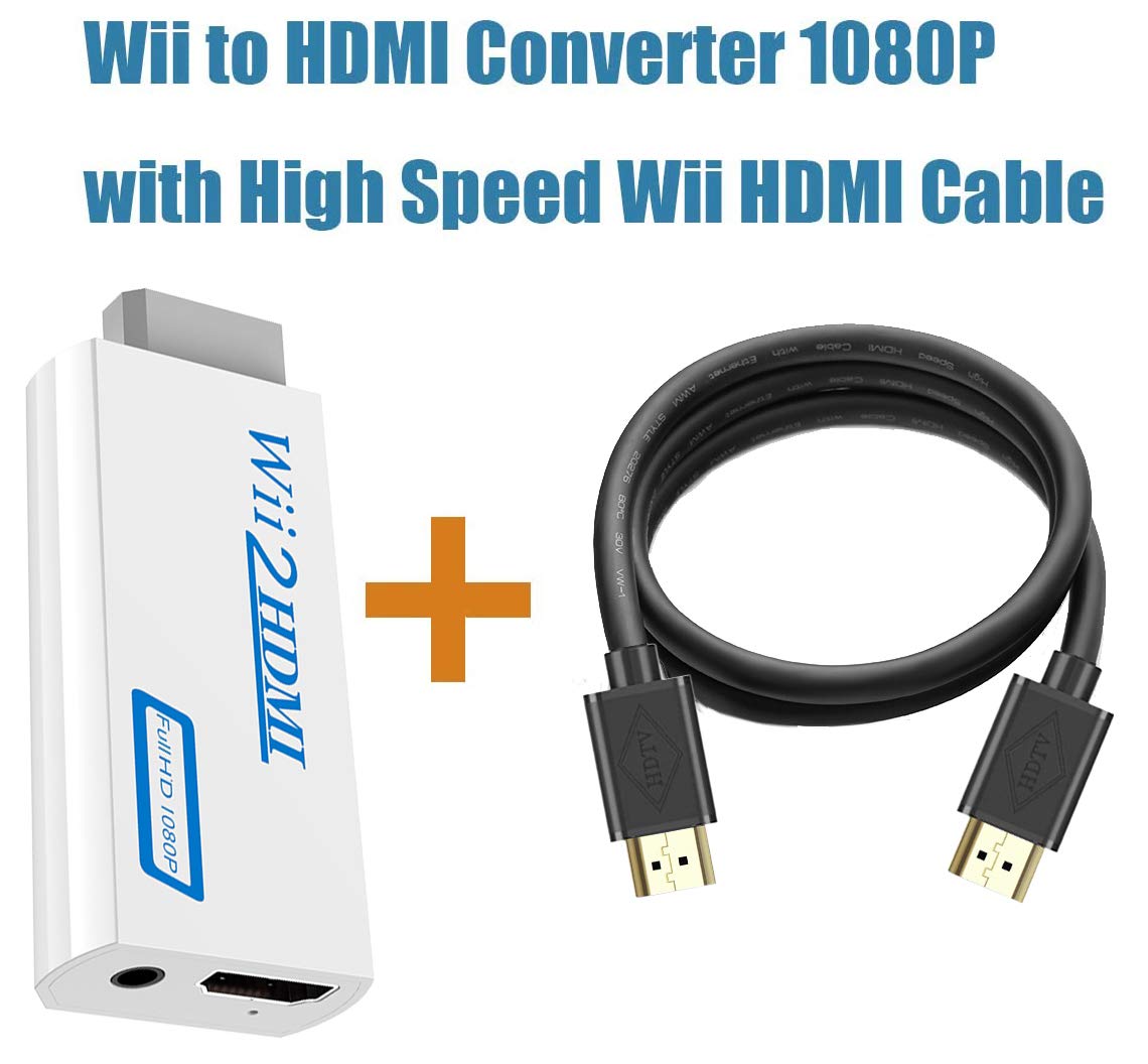 SNLLMZI Wii to HDMI Adapter Converter with 3.5mm Audio Jack & 1080p 720p HDMI Output, Compatible with All Wii Modes